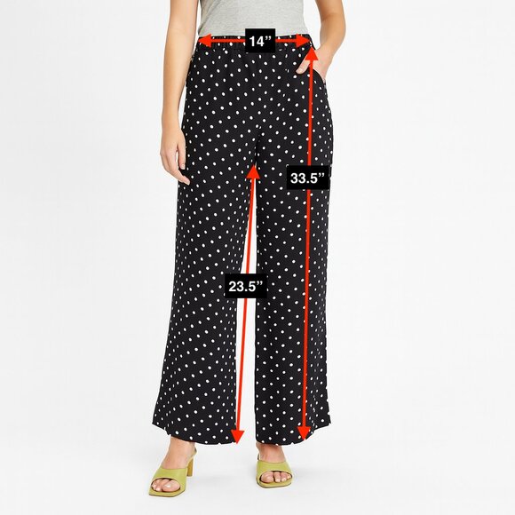 Theory Black and White Polka Dot Wide Leg Pants Size Small - Picture 2 of 5